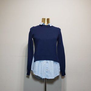 H&M Blue Twofer / Faux Layered Sweater